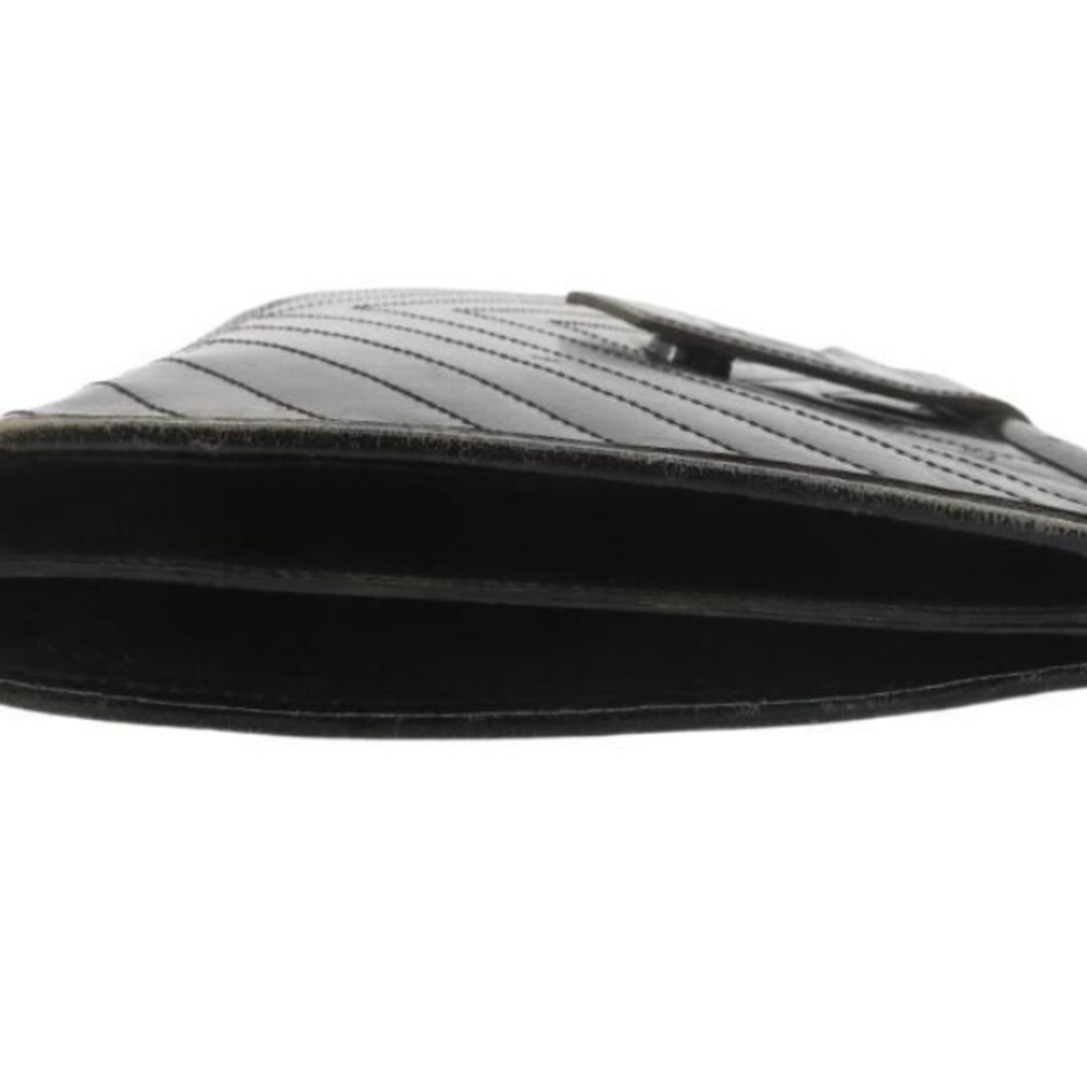 YSL Black Chevron Leather Clutch - Picture 5 of 5